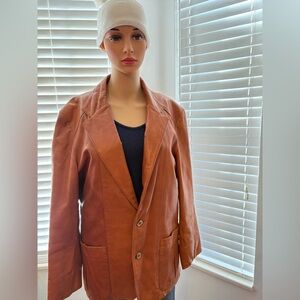 Vintage Congac Leather Blazer 40